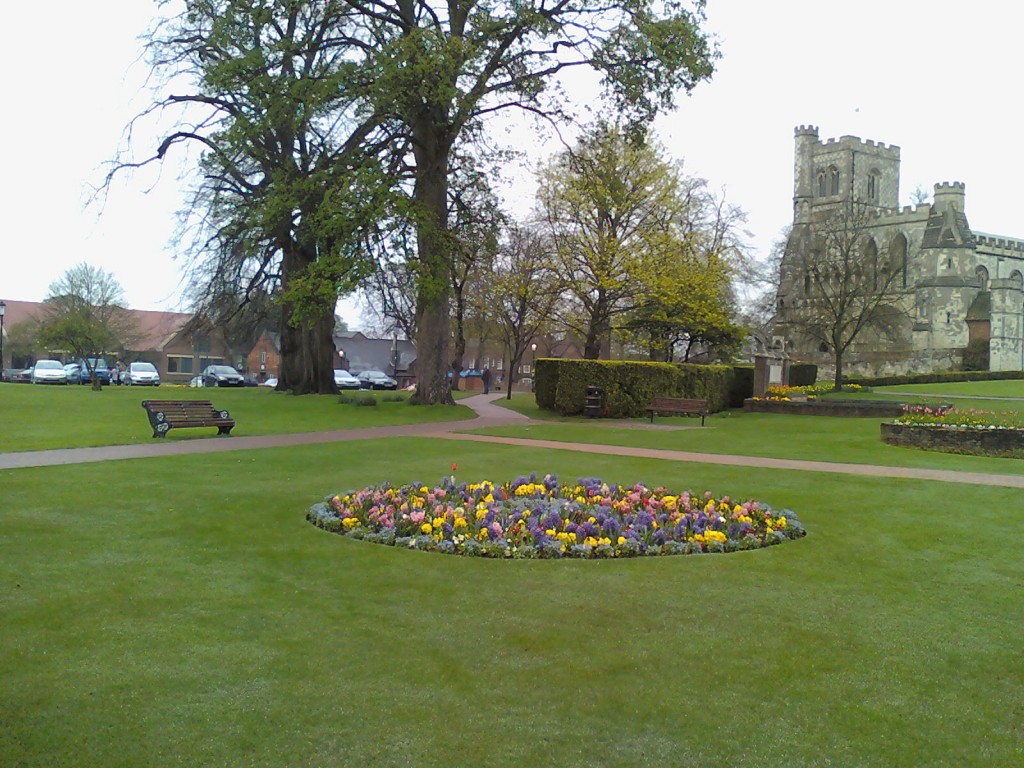 Well tended flower beds at The Priory...